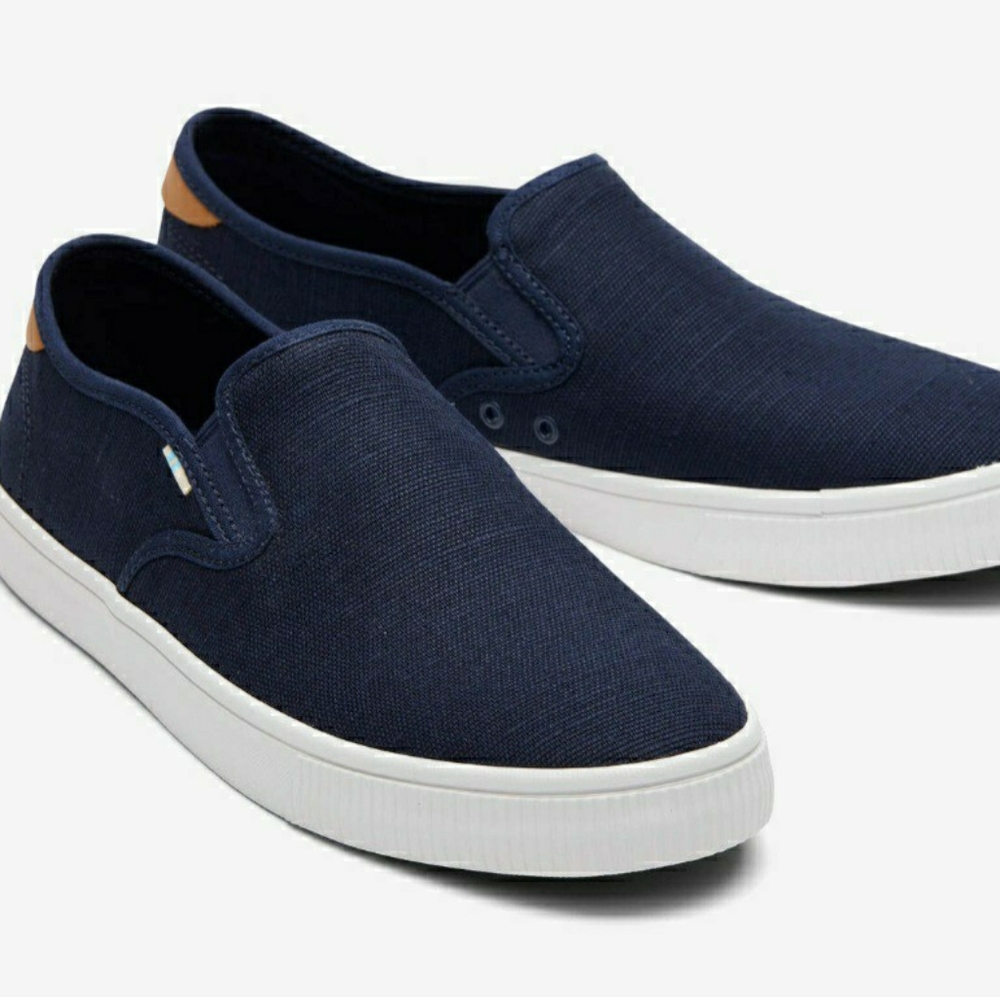 Mens TOMS TRVL Lite Navy Heritage Canvas Casual Sl